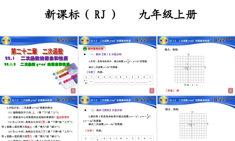 二次函数yax的图象和性质