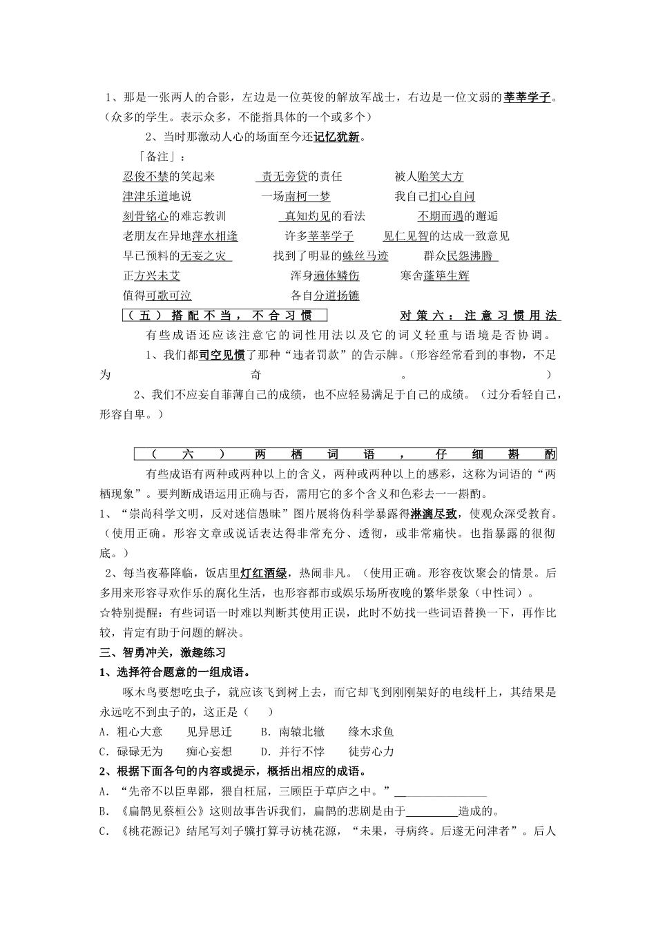 成语运用专题_第3页