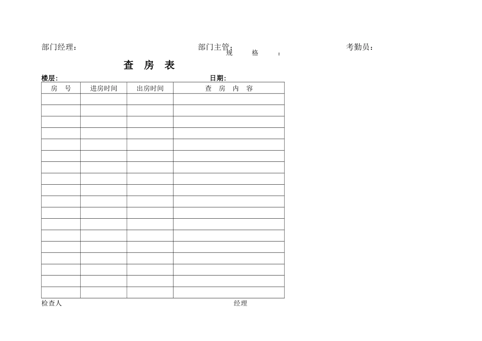星级酒店客房部工作表格（DOC35页）_第2页