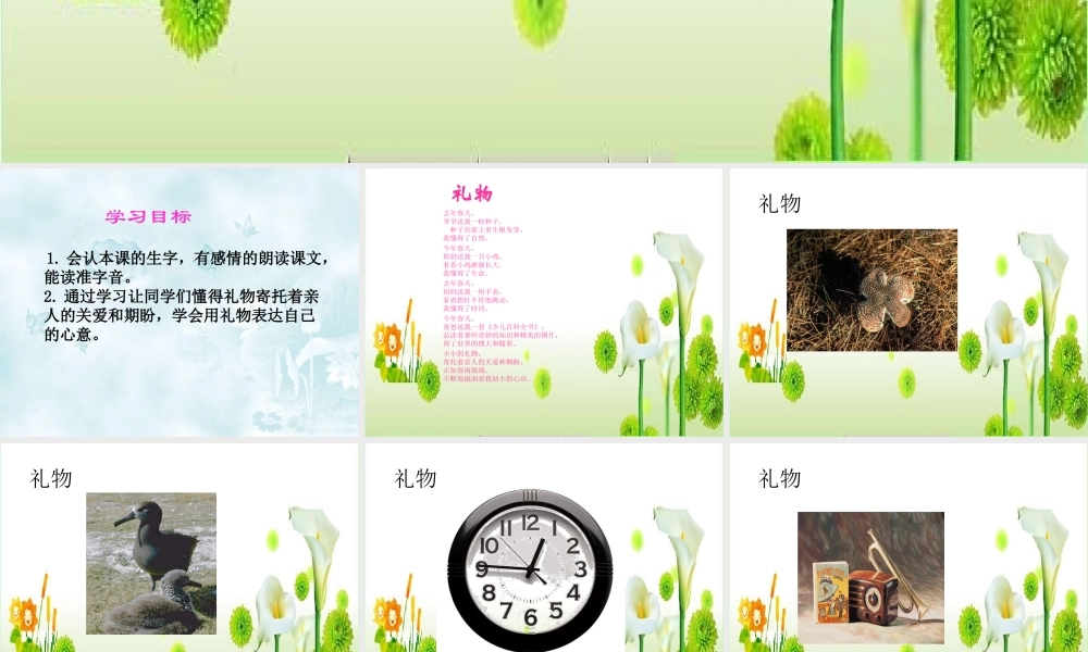 (北师大版)三年级语文下册课件_礼物1