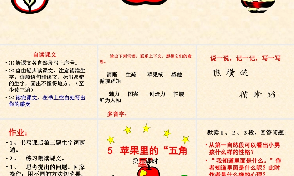 《苹果里的五角星》课件 (2)