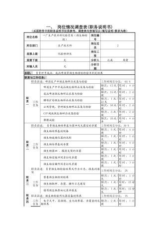 一厂生产技术科化验员岗(微生物检测)