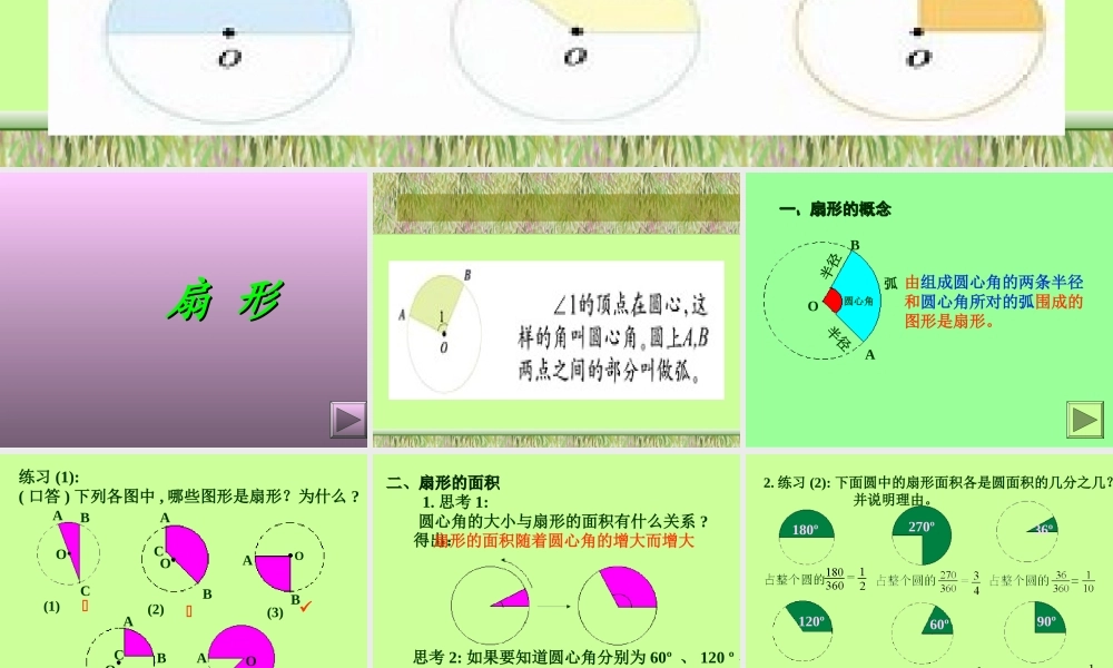 数学六年级上册《扇形的面积》PPT课件