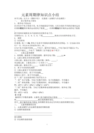 元素周期律知识点小结