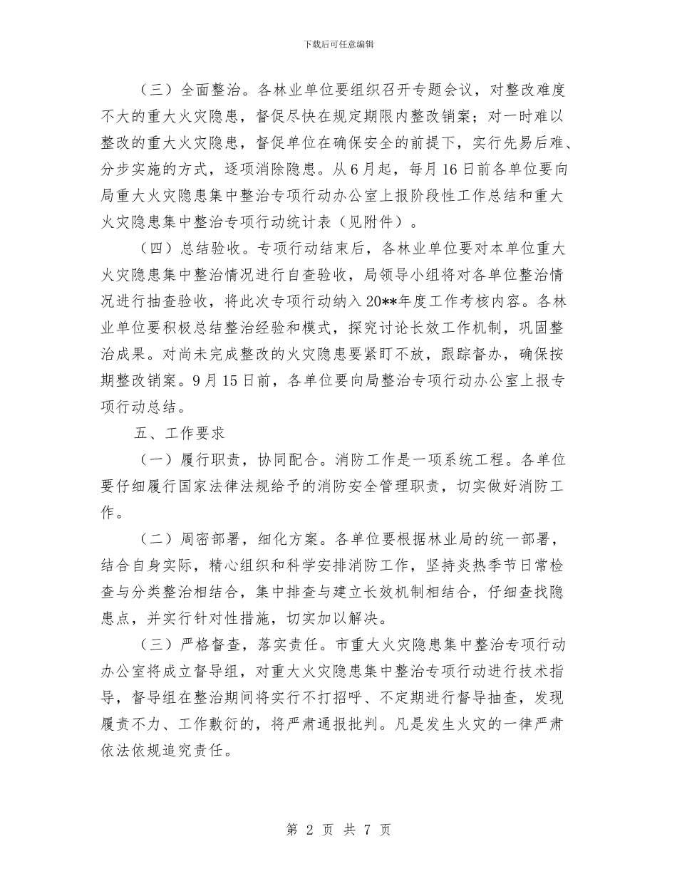 森林火灾隐患集中整治方案与森林草原防火工作实施方案汇编_第2页