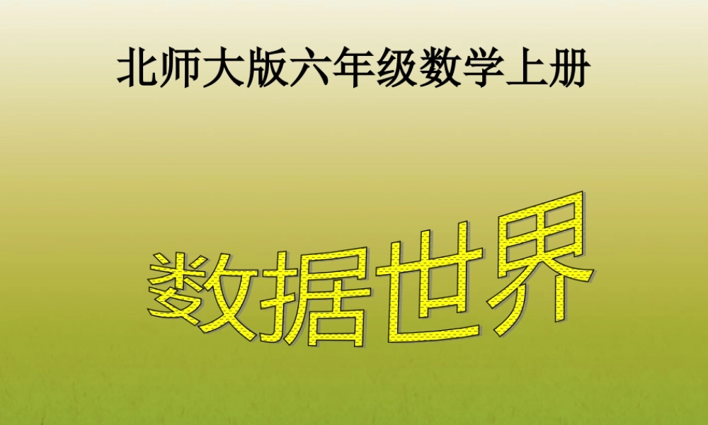 六年级数学上册数据世界北师大版