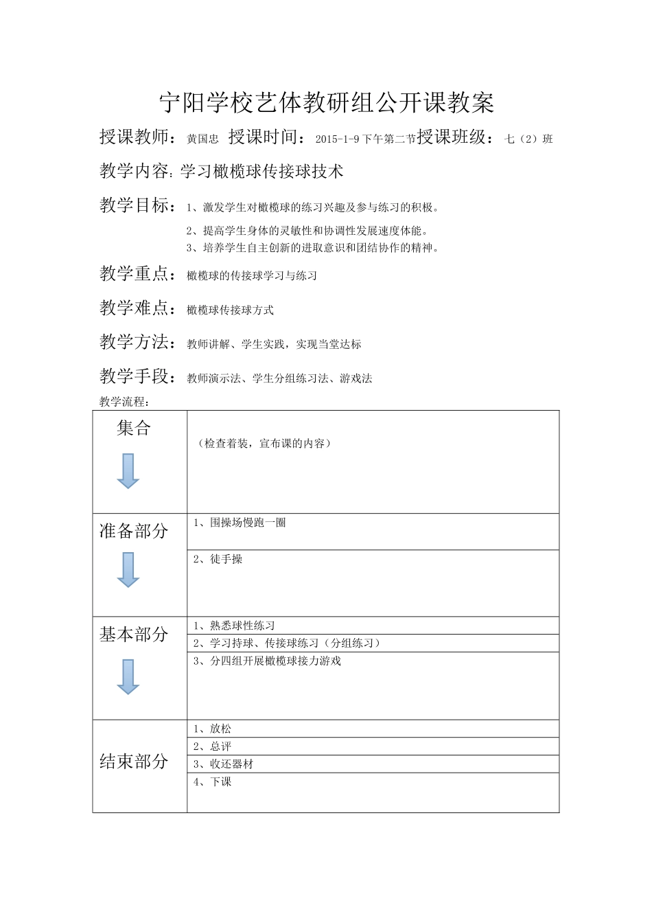 教学内容：橄榄球传接球_第1页