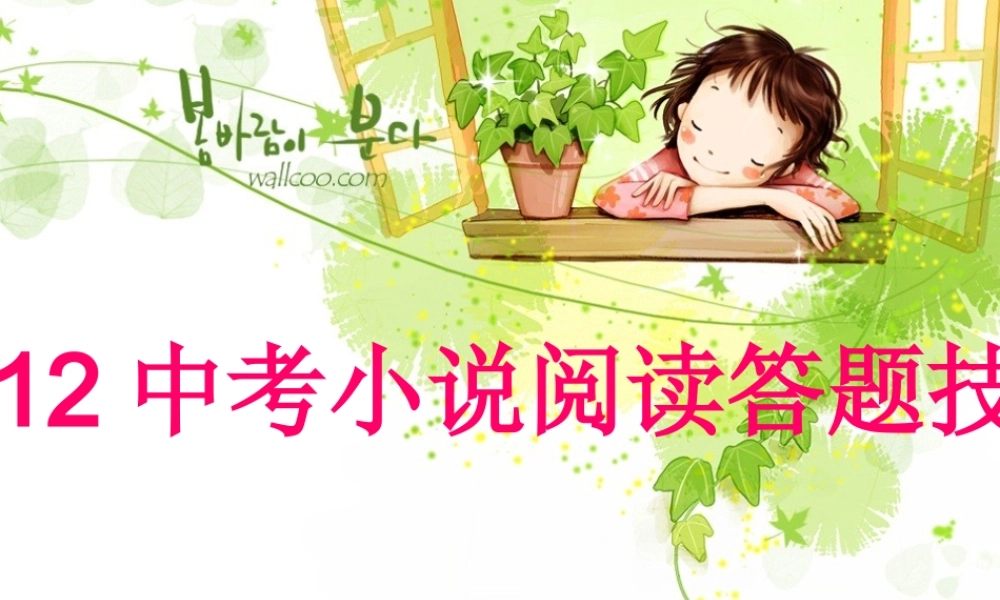2012中考小说阅读答技巧