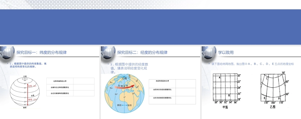 经纬度的分布规律课件