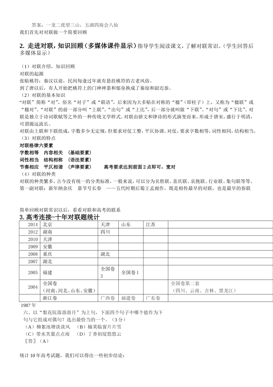 2015年四川省语文复习之对联教案_第2页