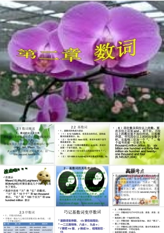 初中英语语法-数词PPT课件