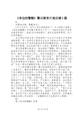 《身边的警醒》警示教育片观后感2篇