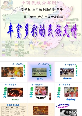 品德与社会五年级下册《丰富多彩的民族风情》PPT课件