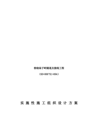 某隧道及接线工程实施性施工组织设计方案