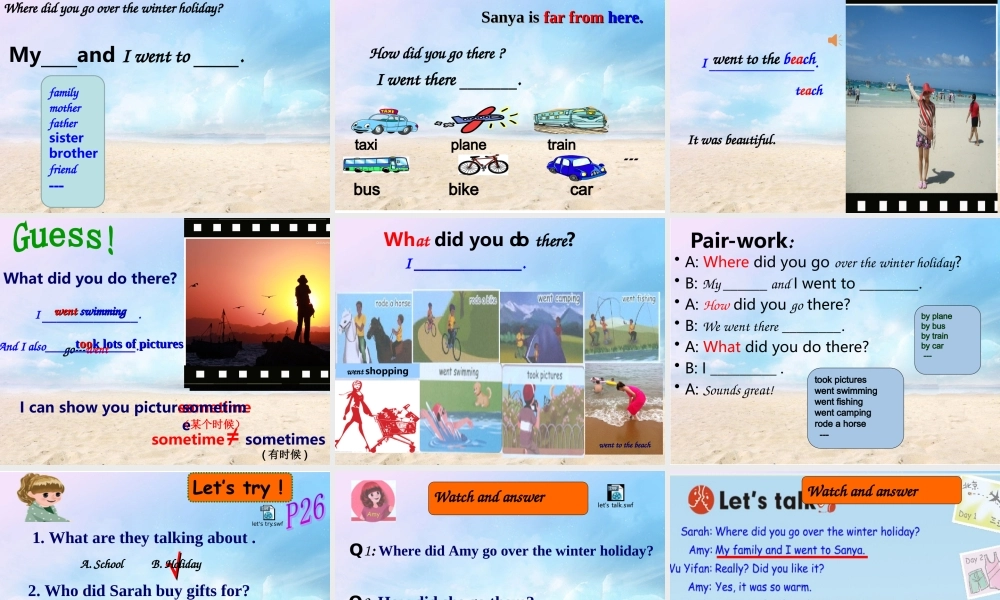 Pep六下英语U3WheredidyougoPartBLet'stalk课件