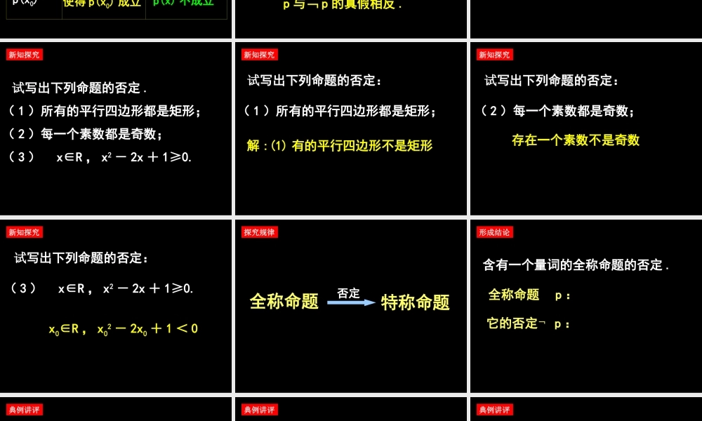 高二数学(全称量词与存在量词(2))