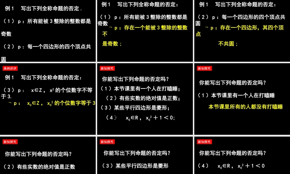 高二数学(全称量词与存在量词(2))