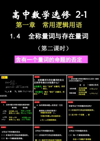 高二数学(全称量词与存在量词(2))