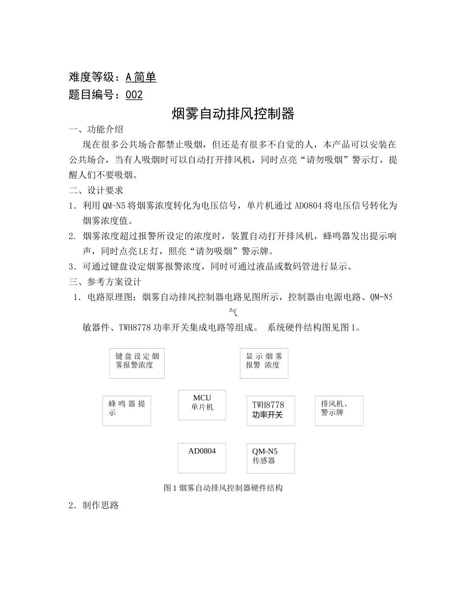 “启航杯”大学生科技创新普及竞赛参考题目指南(电子设计类)_第2页