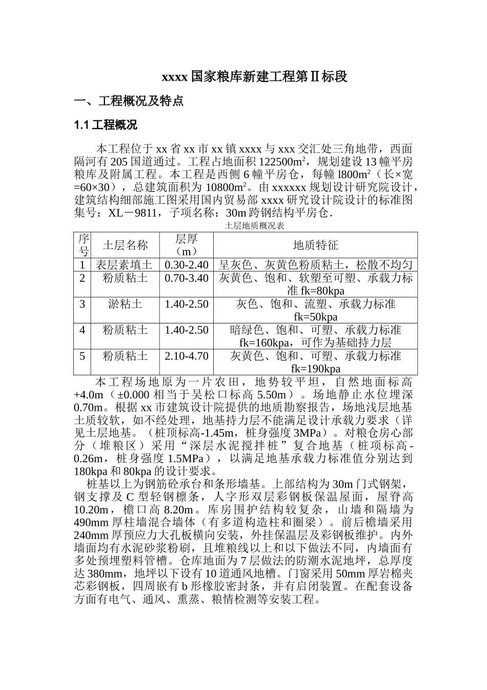 xx国家粮库施工组织设计(DOC45页)_第2页