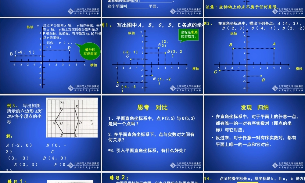 霍平面直角坐标系第课时演示文稿