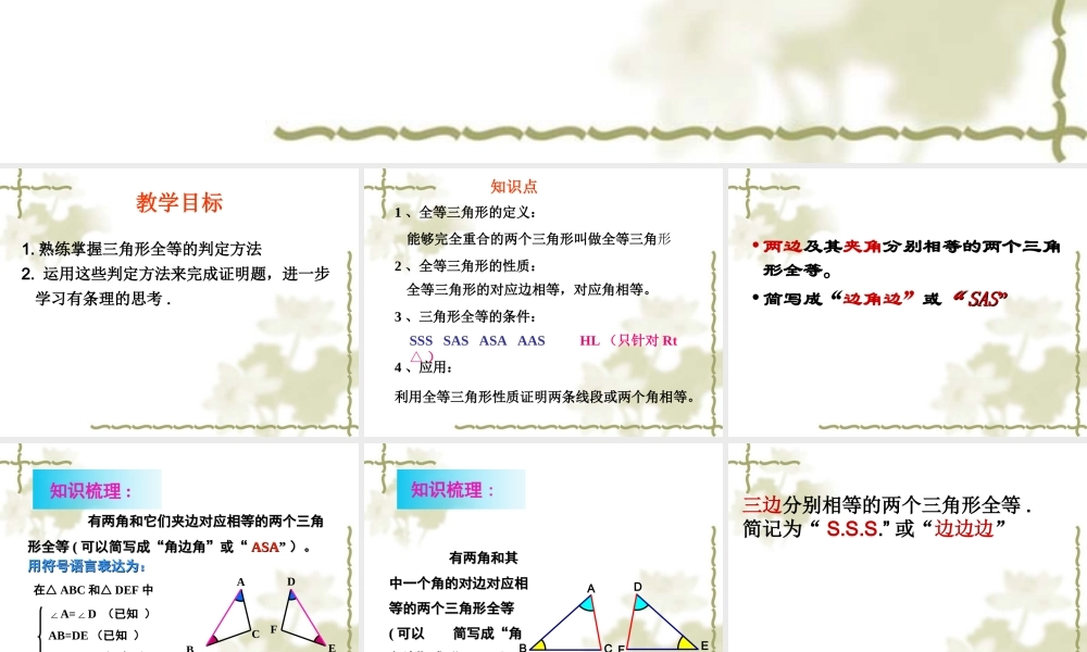 三角形全等复习课