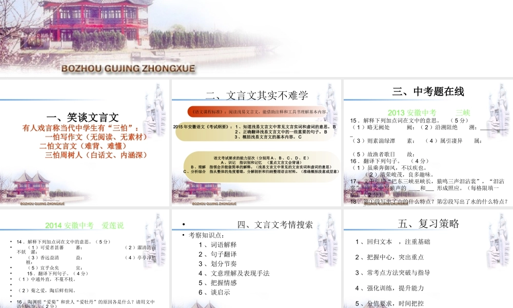 文言文复习指导课件