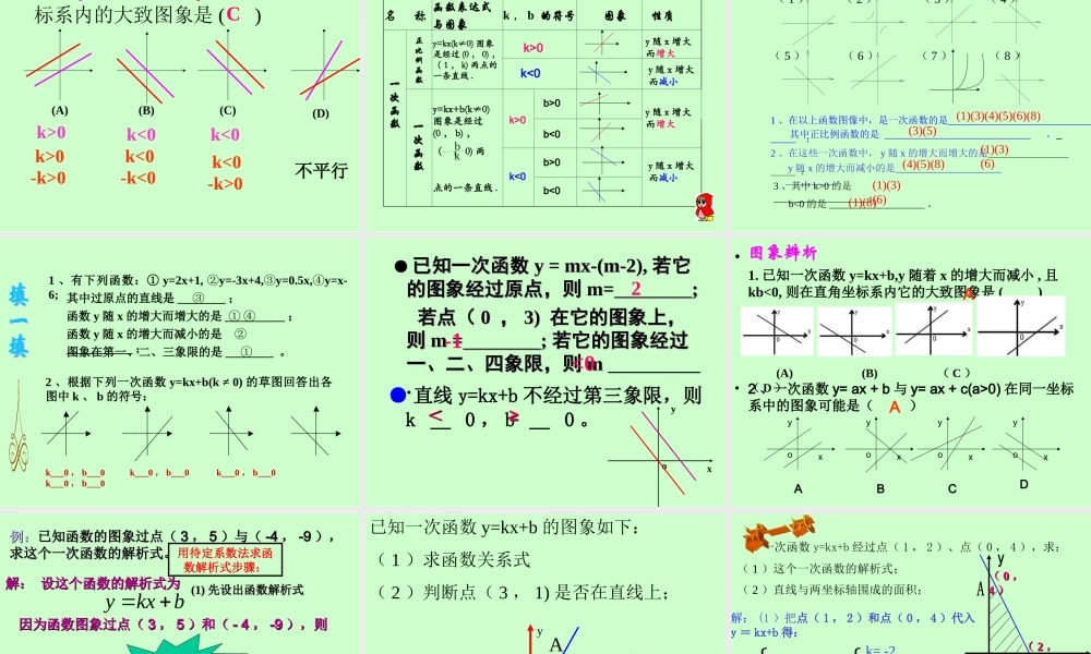 一次函数复习好