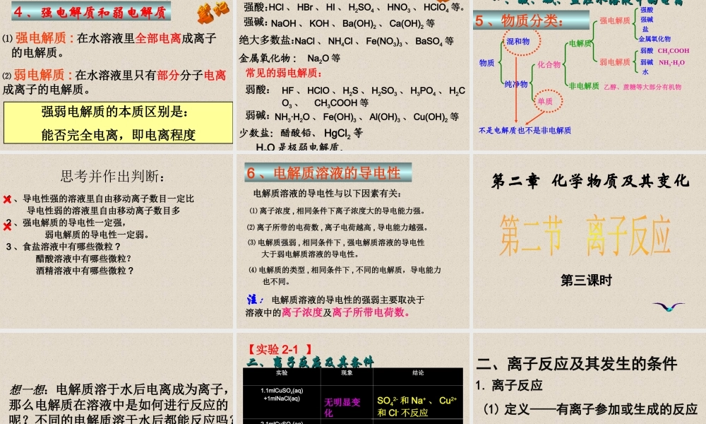 高中化学_第二章第二节《离子反应》课件_人教版必修1