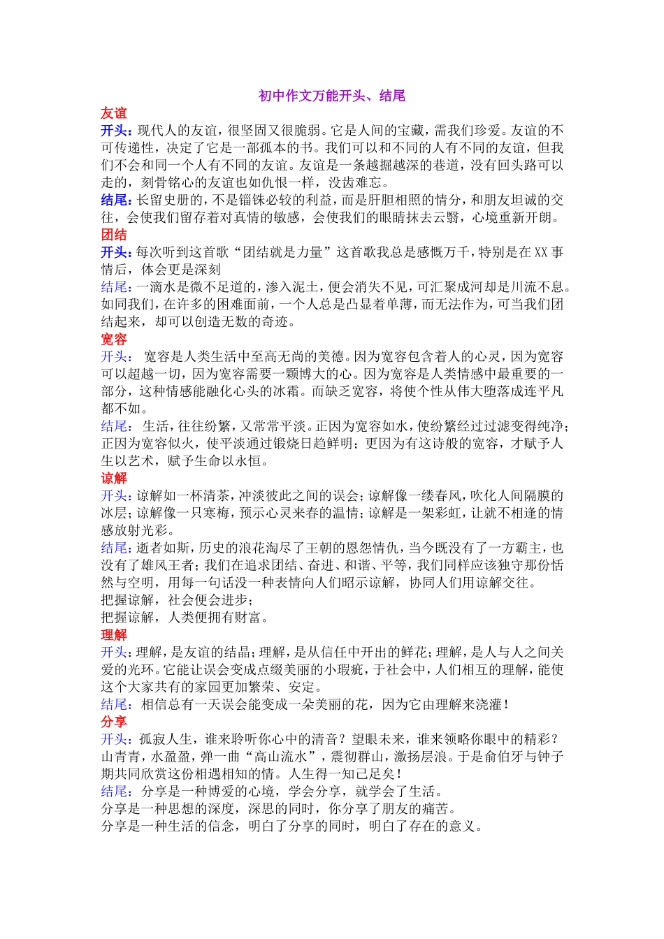 初中作文万能开头_第1页