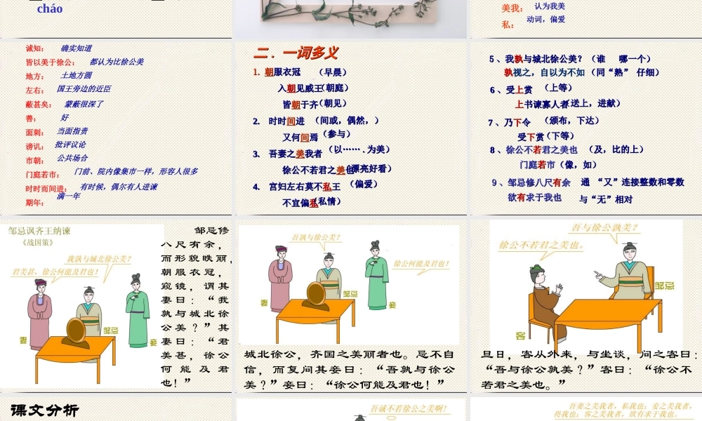 九年级《邹忌讽齐王纳谏》课件1