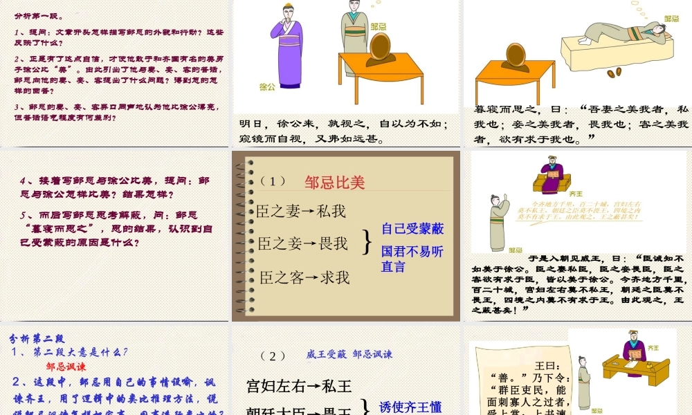 九年级《邹忌讽齐王纳谏》课件1