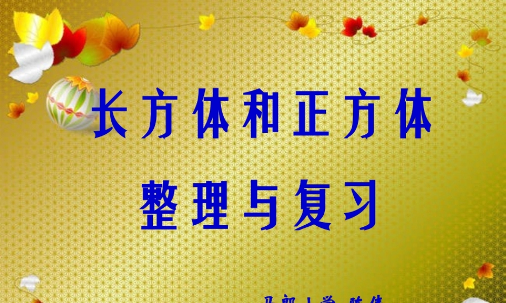 长方体和正方体整理与复习