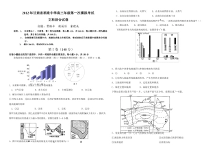 酒泉中学第一次模拟考试文科综合试卷