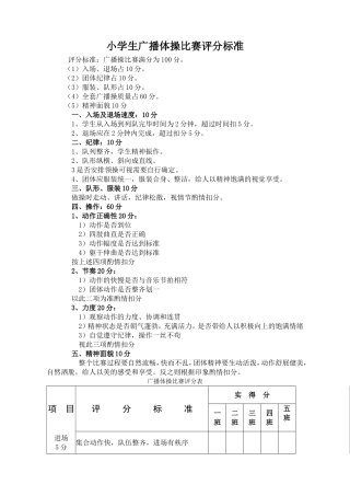 小学生广播体操比赛评分标准