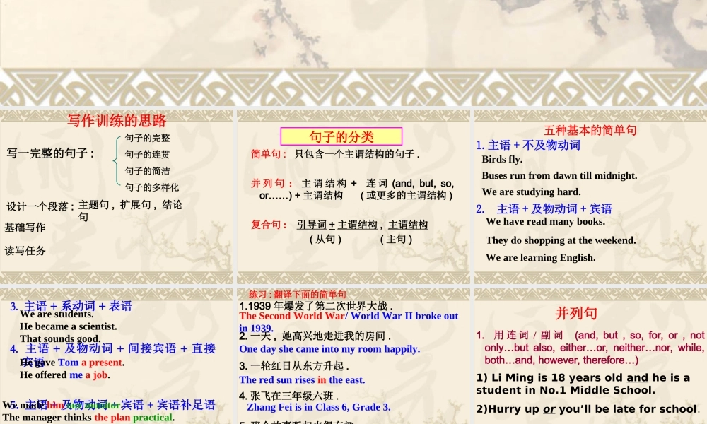 书面表达专项训练