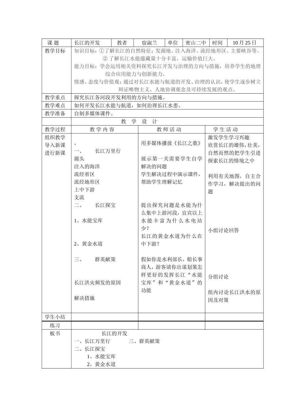 长江的开发简案_第1页