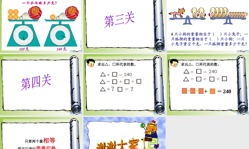数学广角（等量代换）