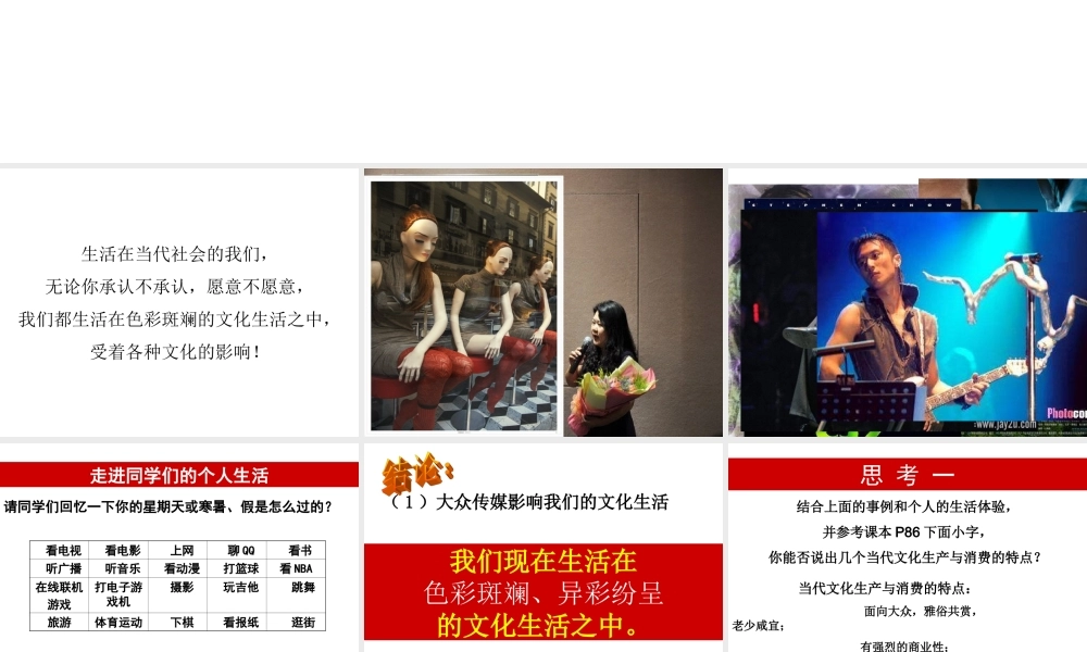 《色彩斑斓的文化生活》课件