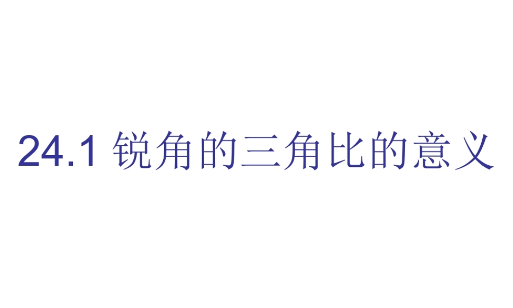 锐角的三角比的意义