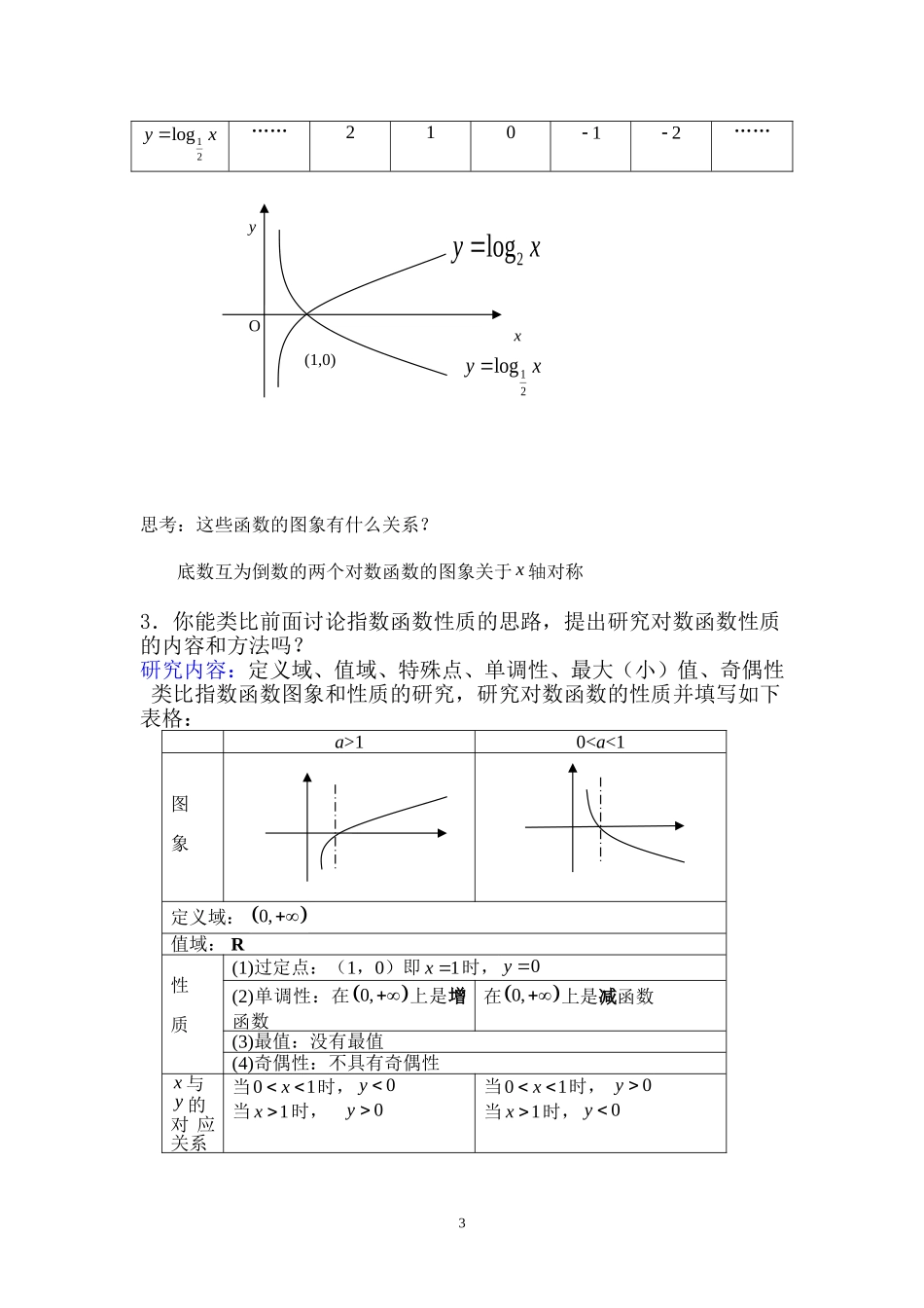 对数函数及其性质教案_第3页