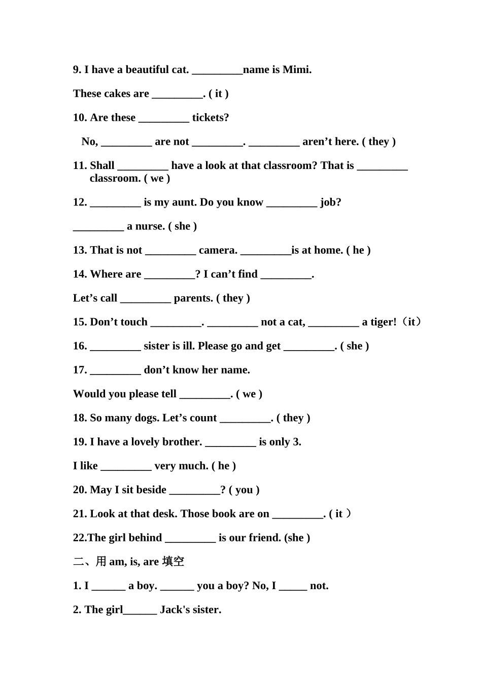 形容词性物主代词与名词性物主代词的用法_第3页