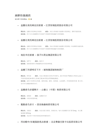 麻醉性镇痛药
