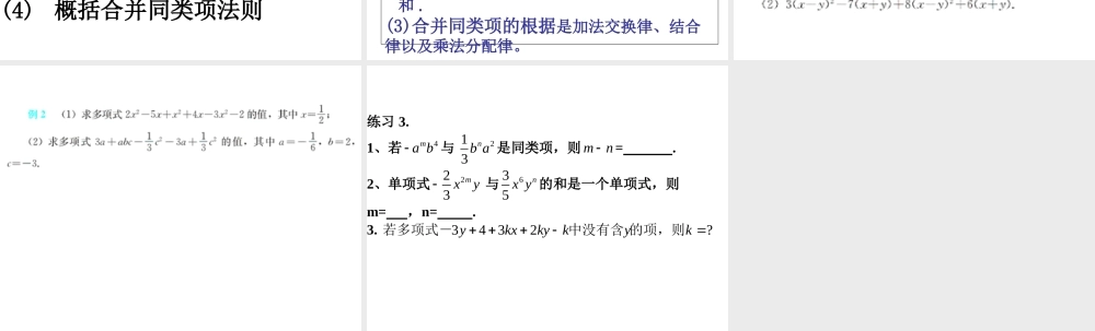同类项与合并同类项