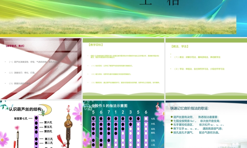 《葫芦丝演奏的入门练习》教学设计