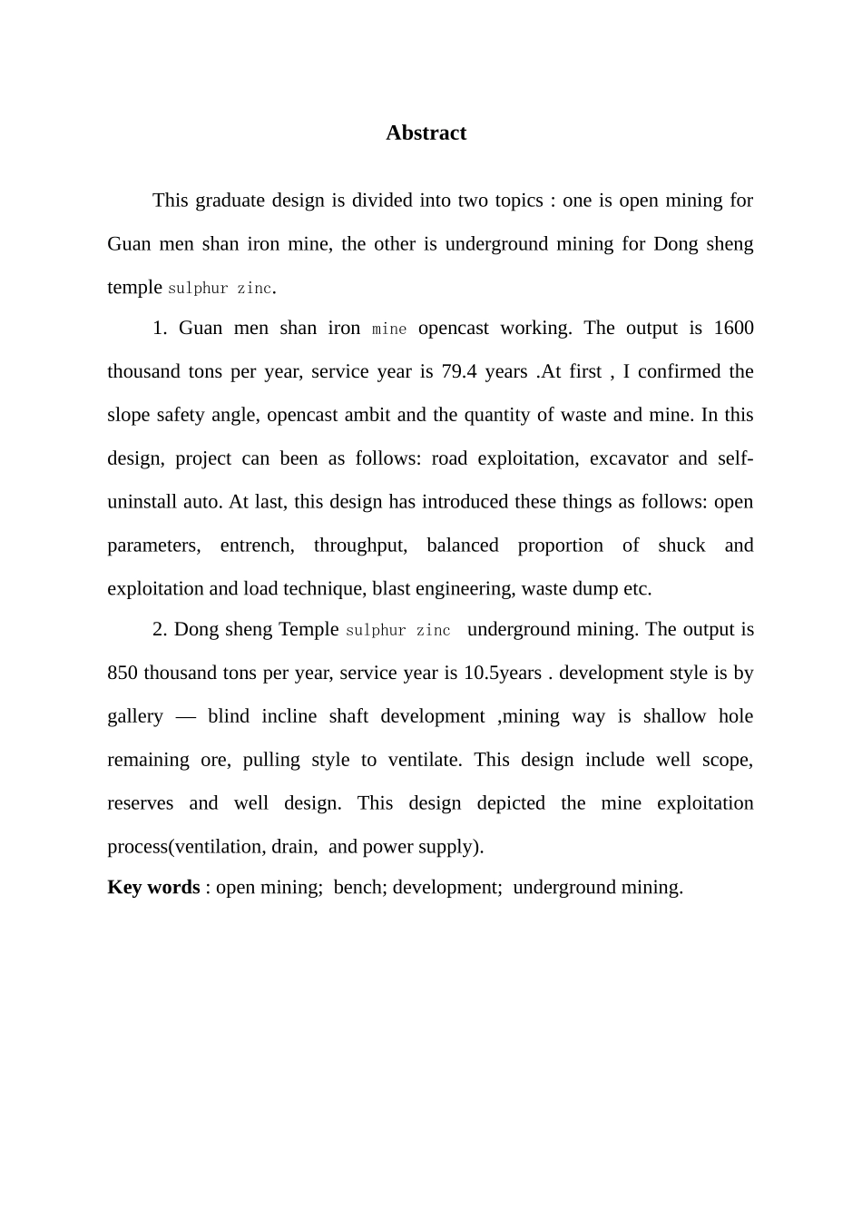 采矿毕业设计说明_第2页