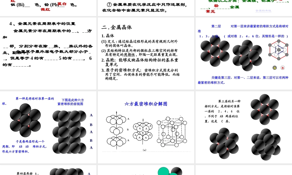金属键与金属特性（第一课时）