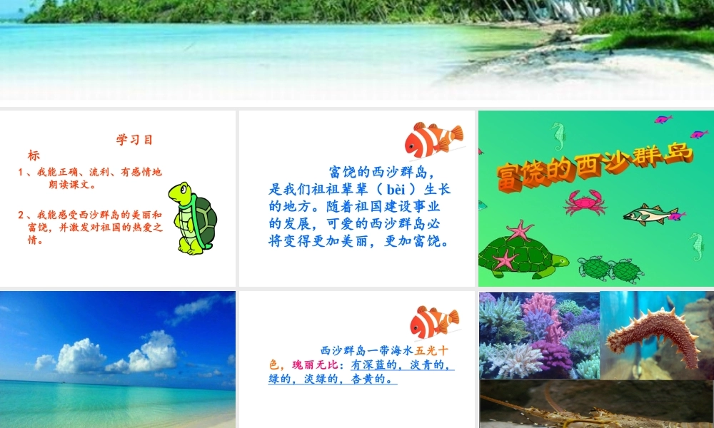 人教版小学语文三年级上册《富饶的西沙群岛》