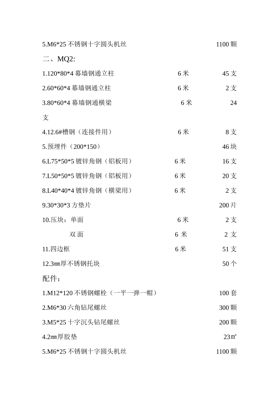 武汉生物谷幕墙材料分项单_第2页