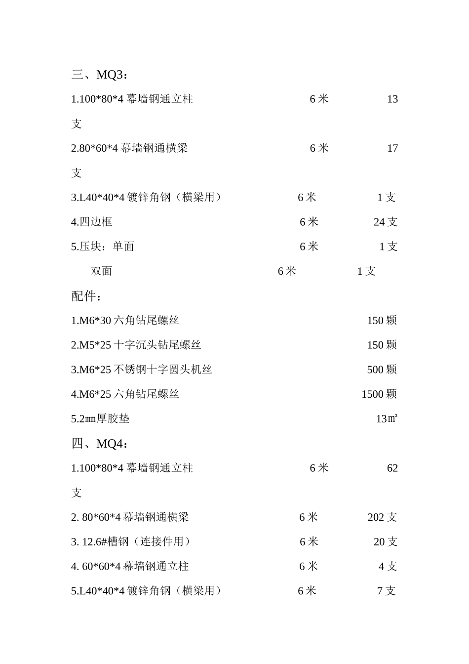 武汉生物谷幕墙材料分项单_第3页